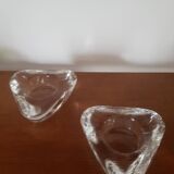 Set of 2 glass candle holders