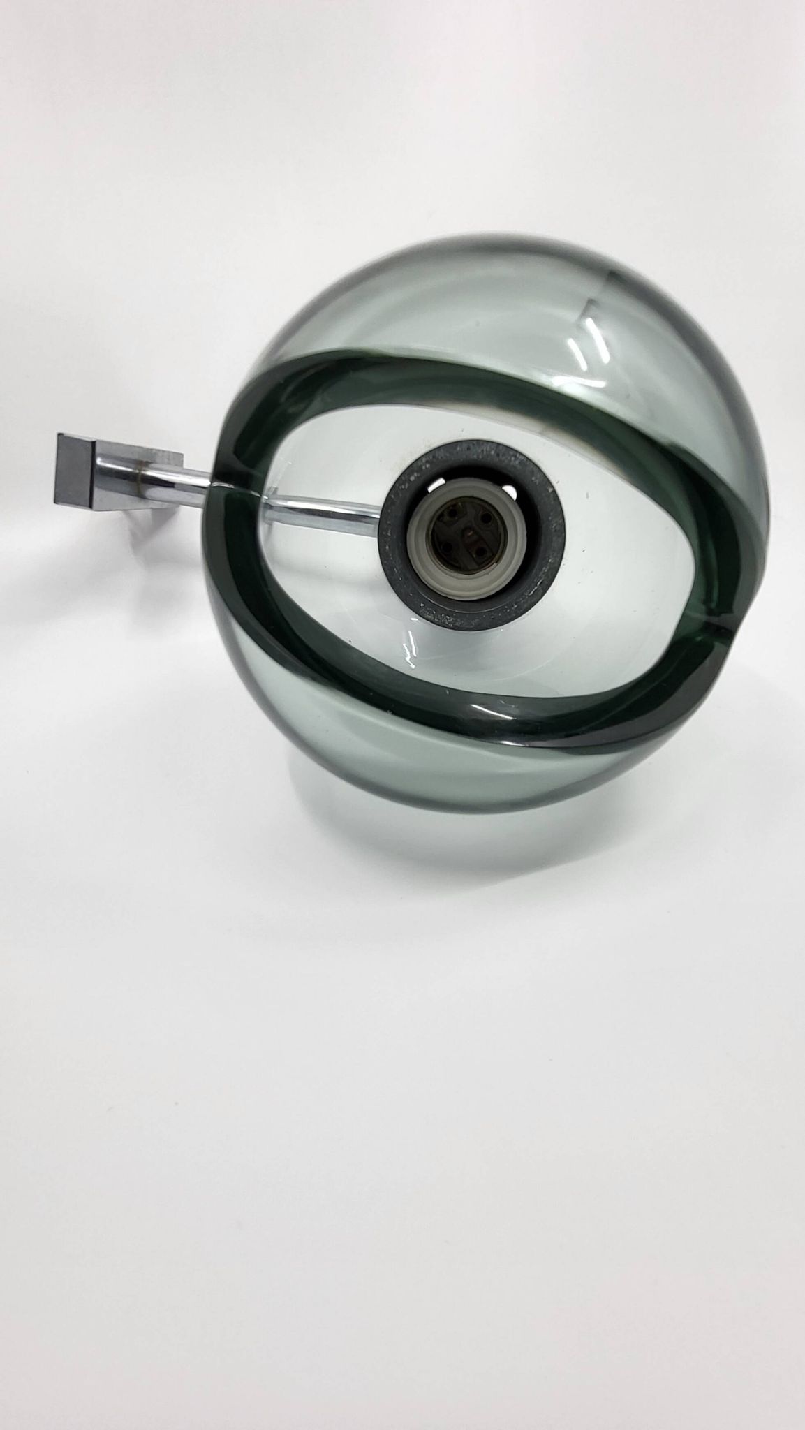 Glass and chrome wall lamp Eye Ball design Space Age Italy 1970