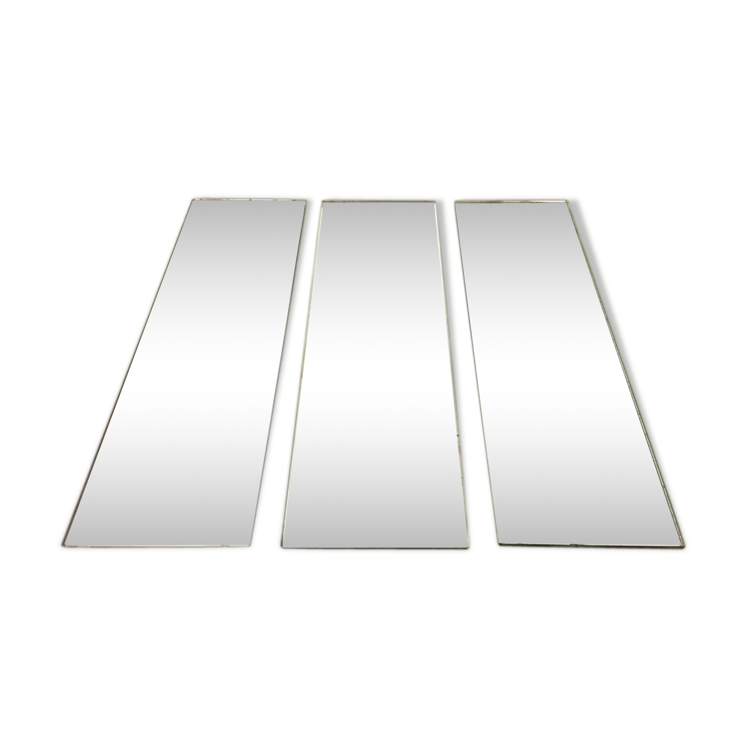 Triptych vintage SNCF wagon mirrors 1980