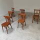Set of 6 mismatched blond wood bistro chairs