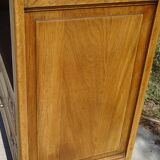 Large Art Deco bedside table in light oak