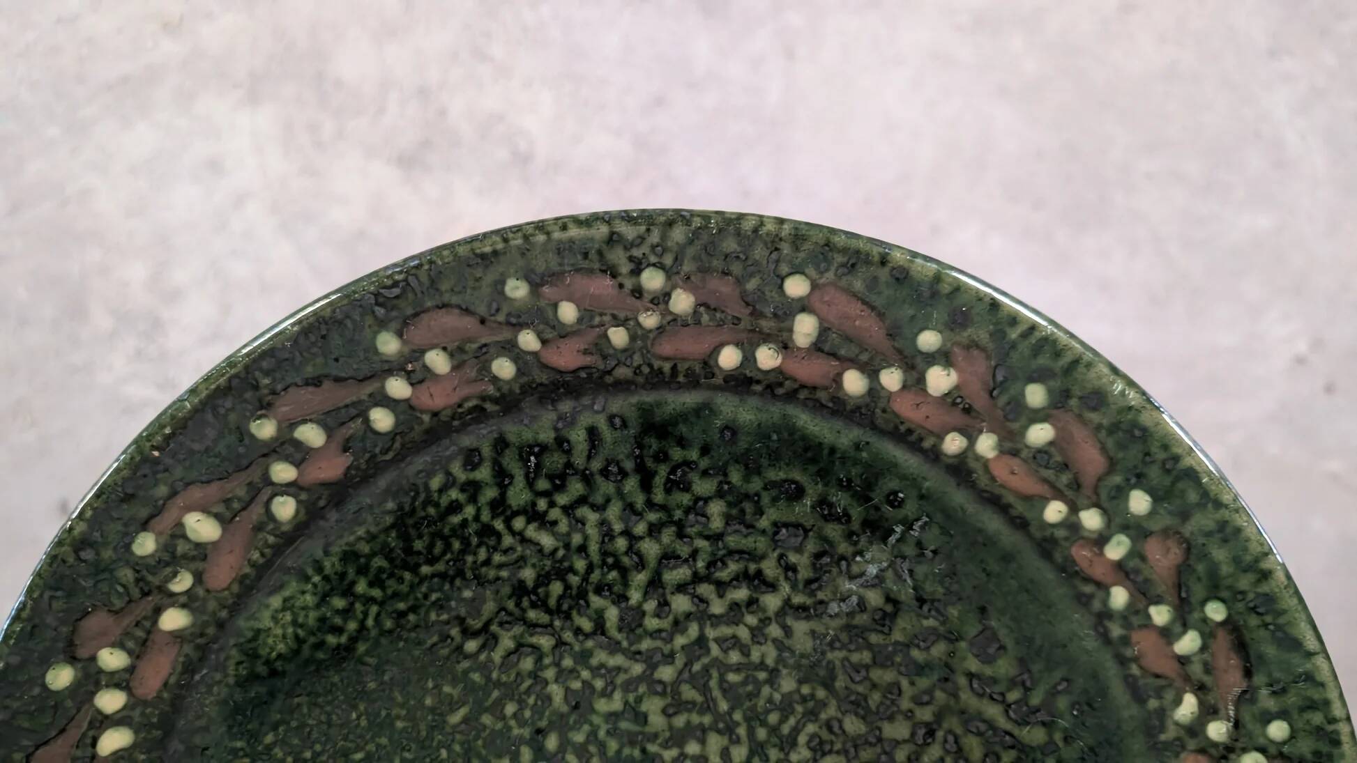 Green stoneware dish