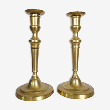 Pair of brass candlesticks before 1900