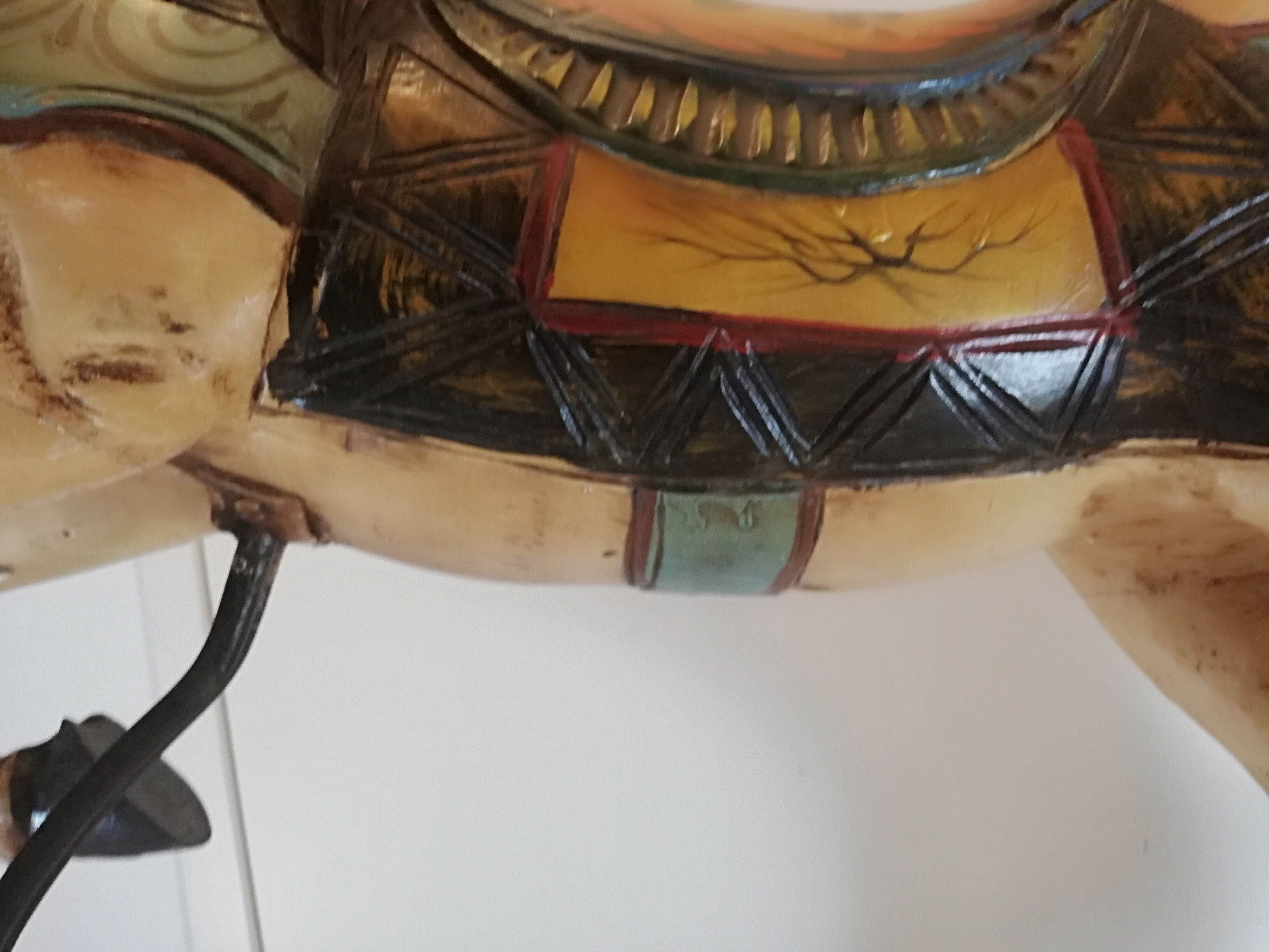 Cheval cabré de manège ou de carrousel forain en bois