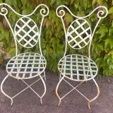 Chaise provençale forme Arlequin fer forgé année 70