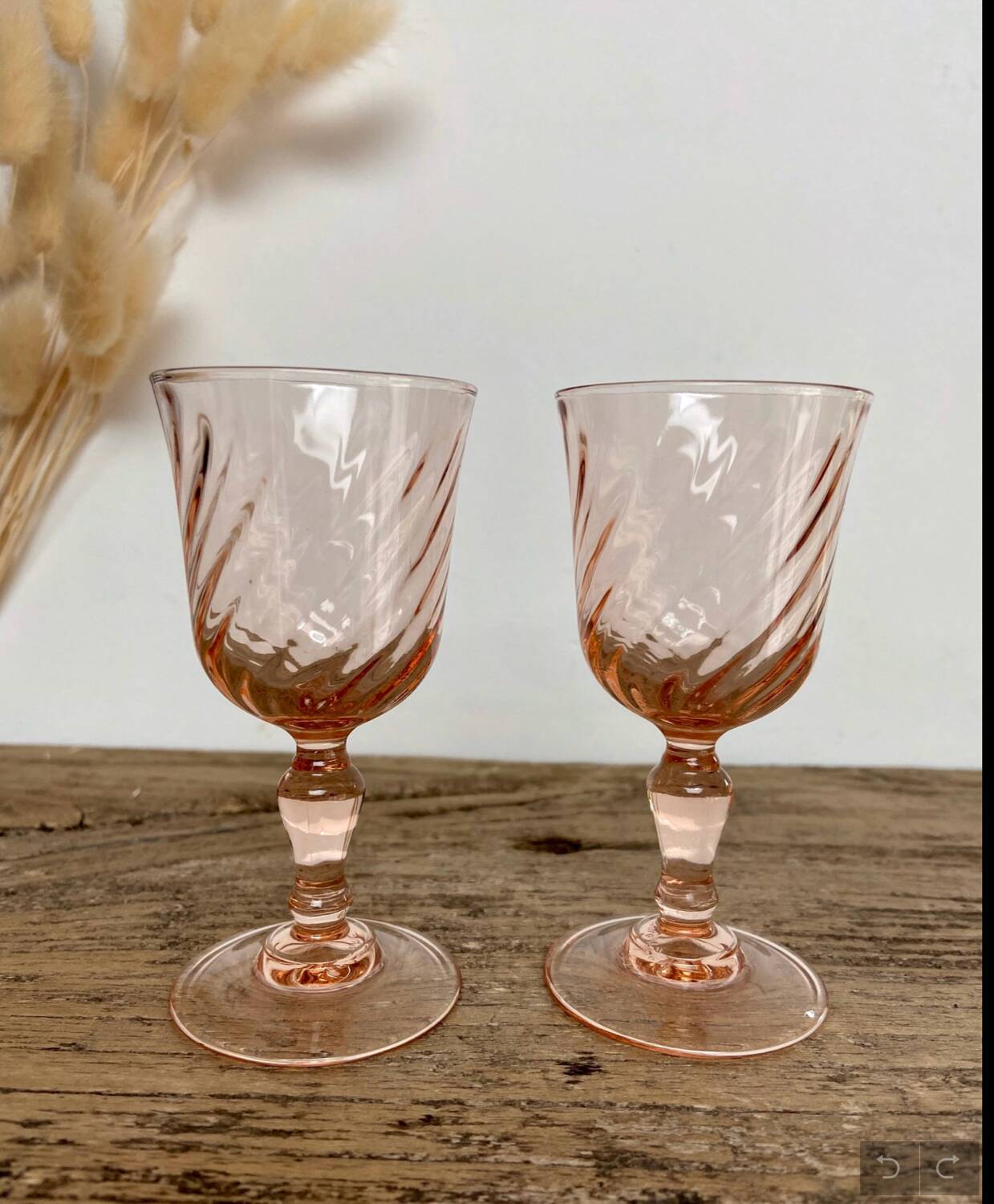 6 Rosaline liqueur glasses Arcoroc France