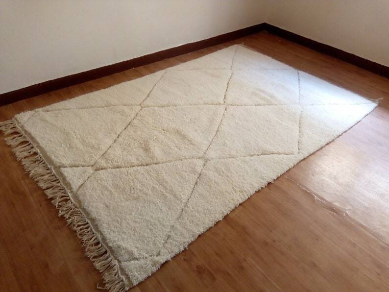 Berber rug - Beni Ouarain style - diamond pattern - handwoven wool - 252 x 162 cm