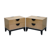 Paire de commodes Cloud de J Robert Scott avec placage en or 14 carats