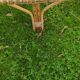 Vintage rattan basket bench