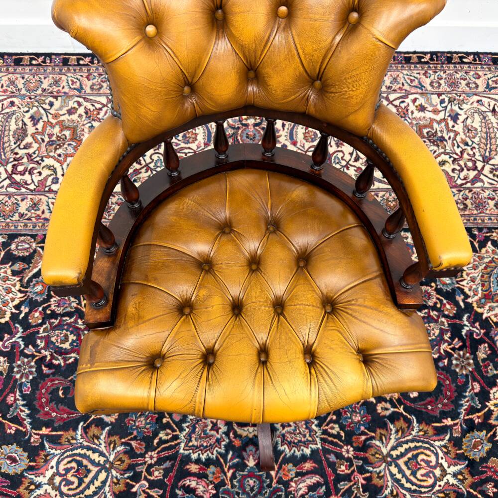 Classic English Brown Chesterfield Desk Chair