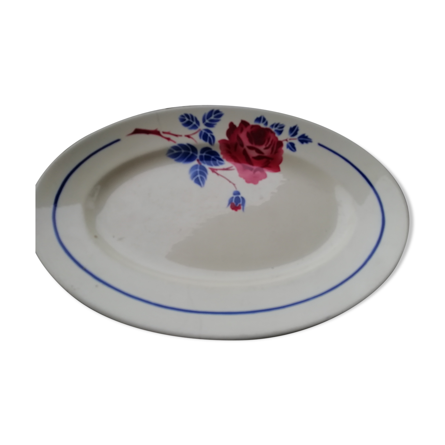 Lunéville pink oval décor dish