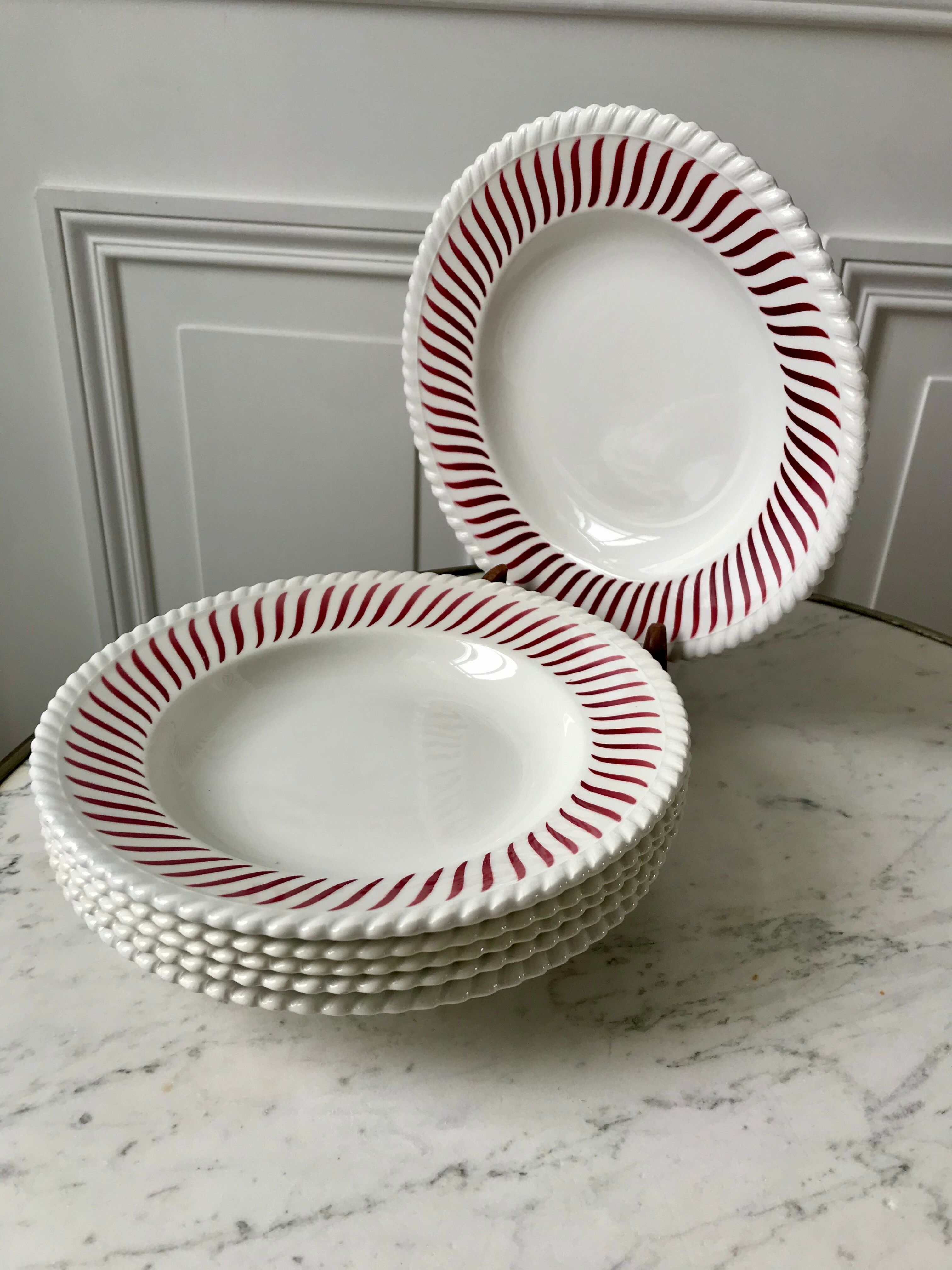 lot of 6 hollow plates FB Badonviller serrated years 30-40