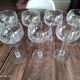 Set of 7 wine glasses drinking crystal balloon chiseled foot hemmed