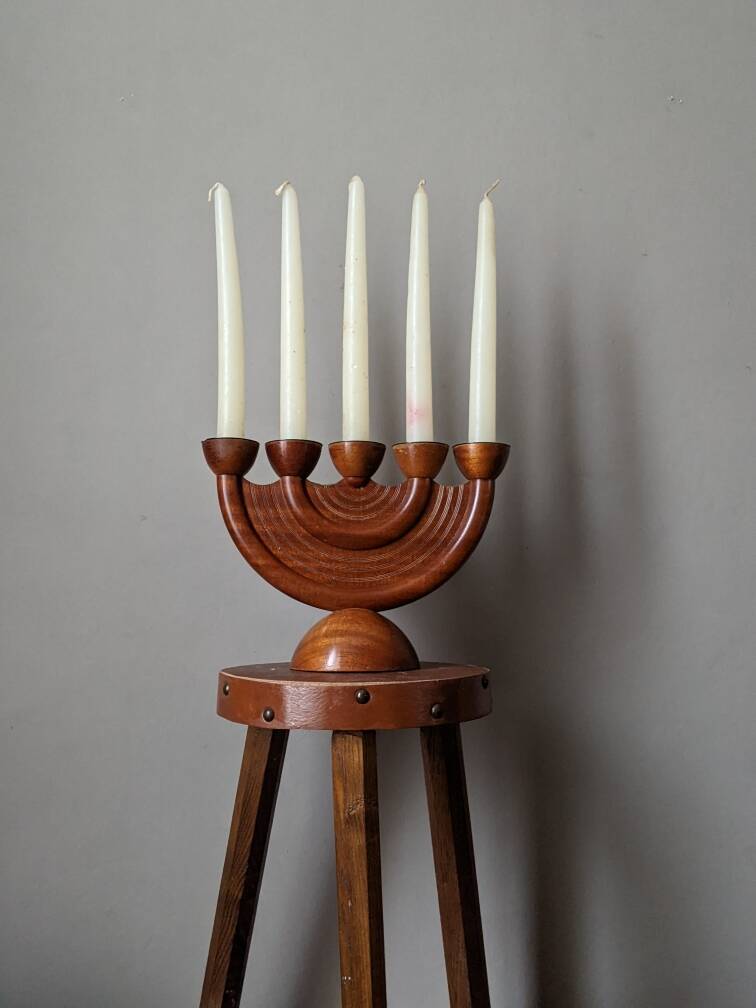 Antique candle holder handcrafted Scandinavian Nordic design