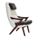 1960s, Scandinavian design, reupholstered armchair, furniture fabric, genuine sheepskin, teak.