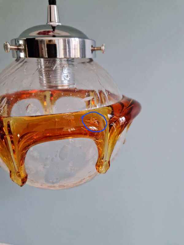 Paire de suspensions Space Age en verre de Murano soufflé bullé, 1970