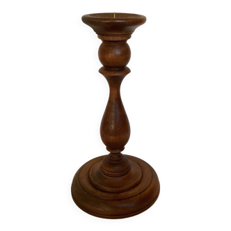 Wooden and copper candle stick