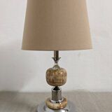 Living lamp in onyx and chromed metal from the 60s/70s