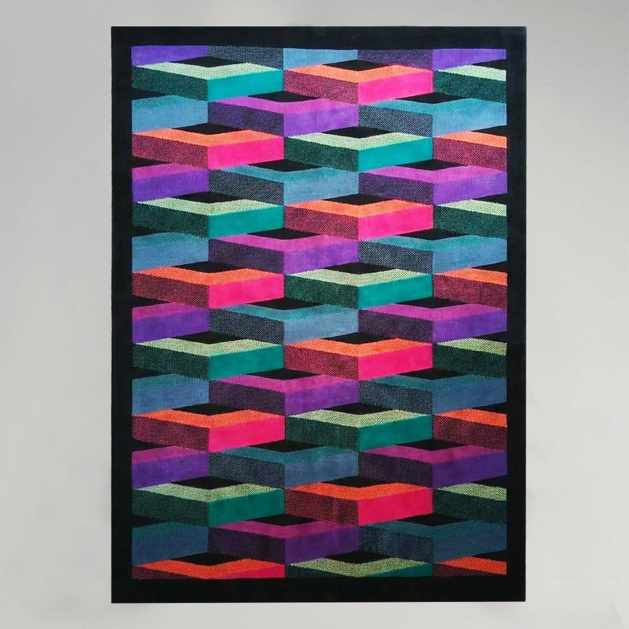 Stunning 1980s Italian post-modern wool rug by Missoni for T&J Vestor