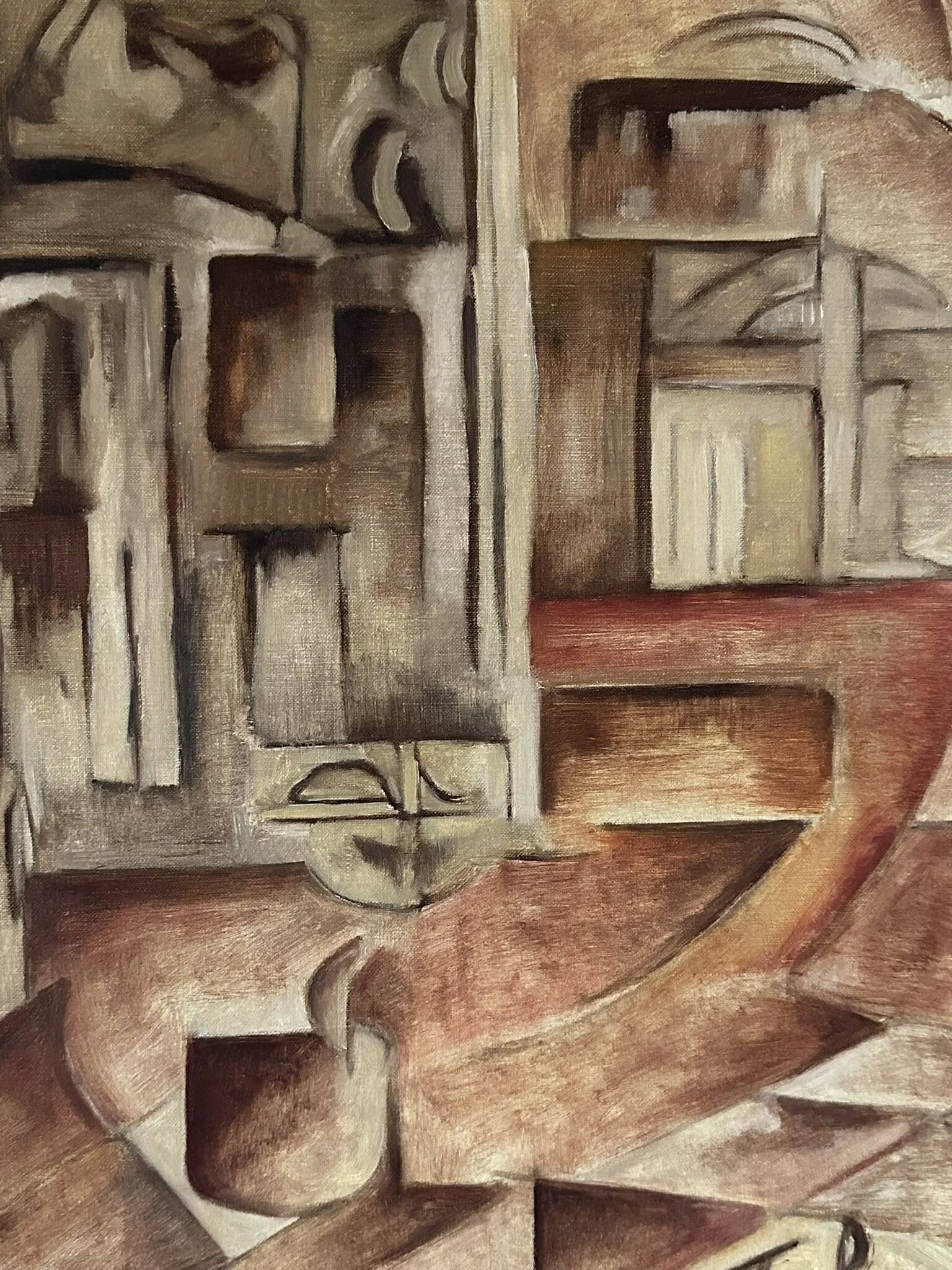 Cubist abstraction by Erik Tibau, 1970s