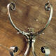 Double wall hook in genuine bronze, Bistrot - Art Nouveau style.