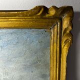 Oil painting on wooden panel, beautiful southern landscape