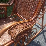 Rocking-chair vintage Peacock in rattan