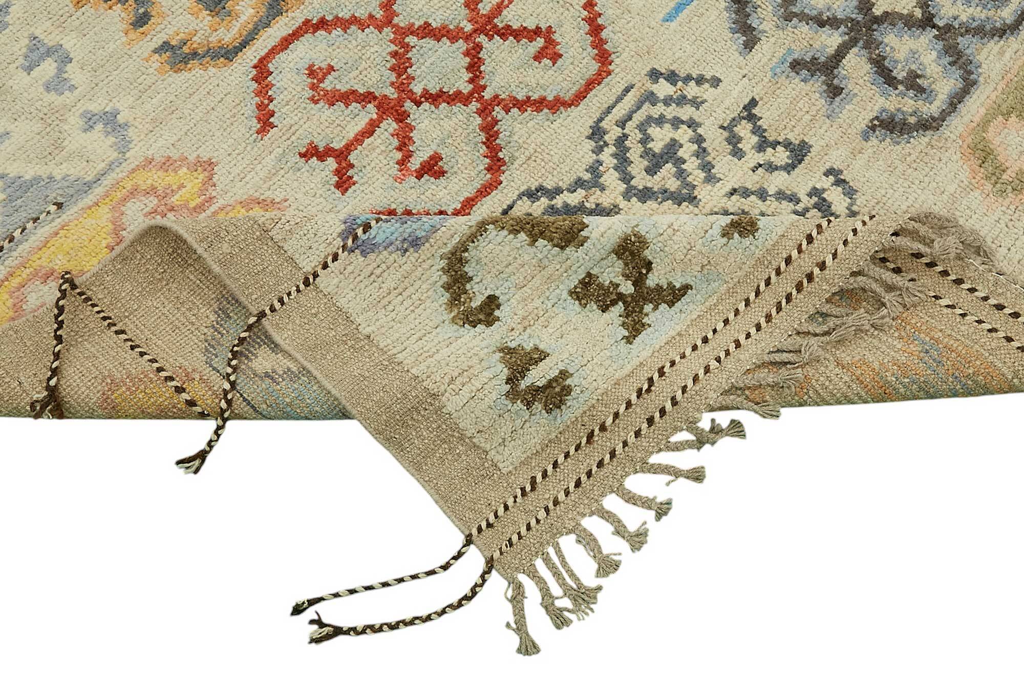 Tapis décoratif tribal fait main en laine multicolore 251 cm x 301 cm
