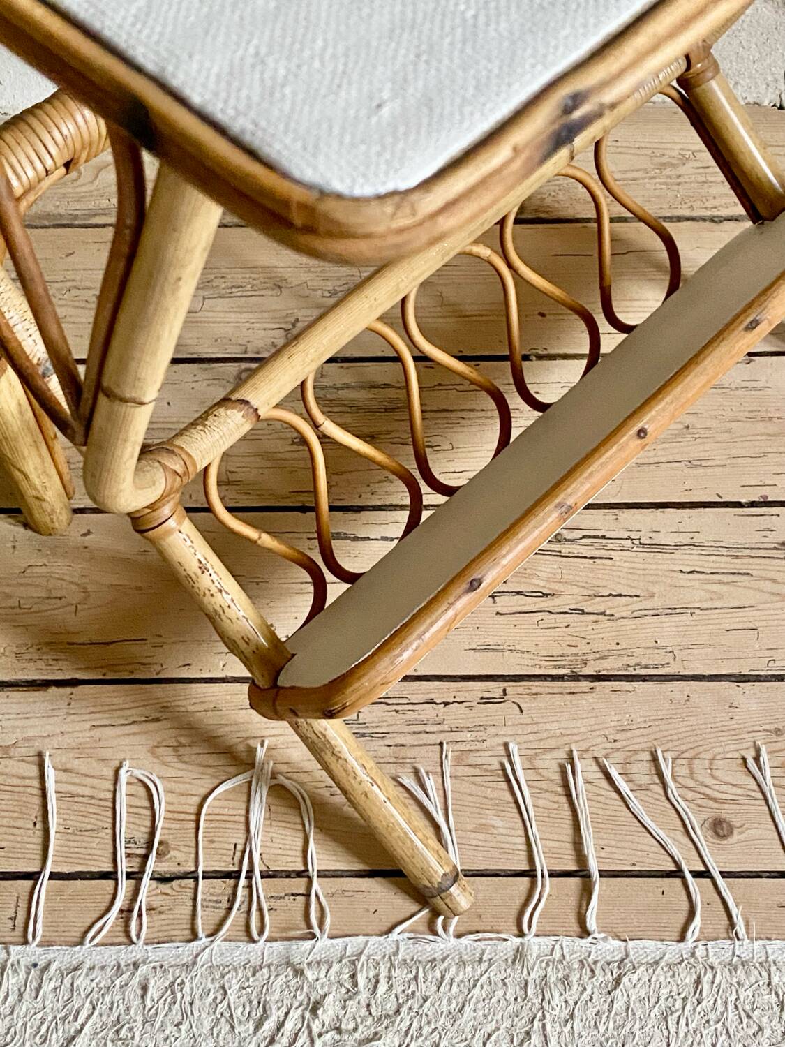 Rattan side table