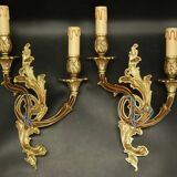 Pair of large Rocaille / Rococo / Baroque style wall lights