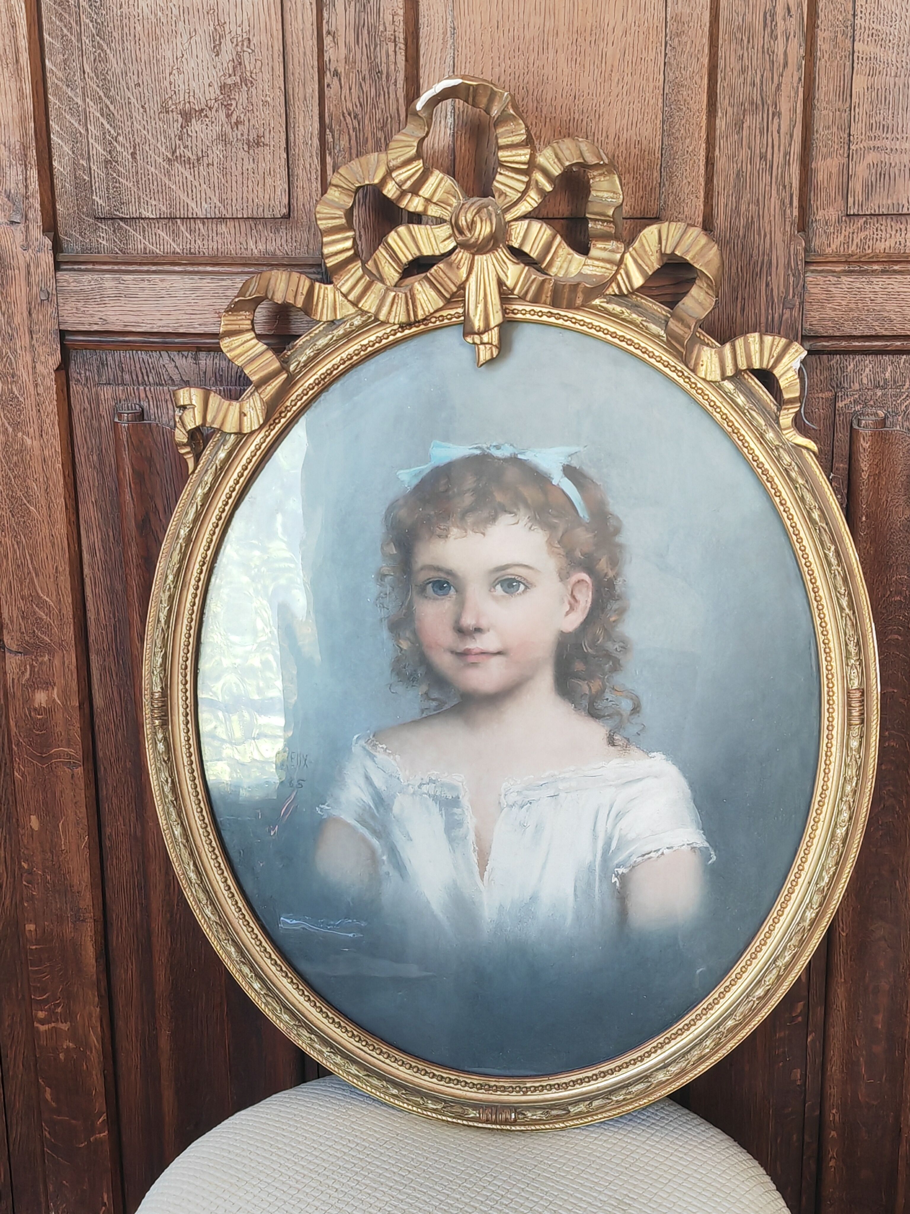 Framed 19th-century pastel