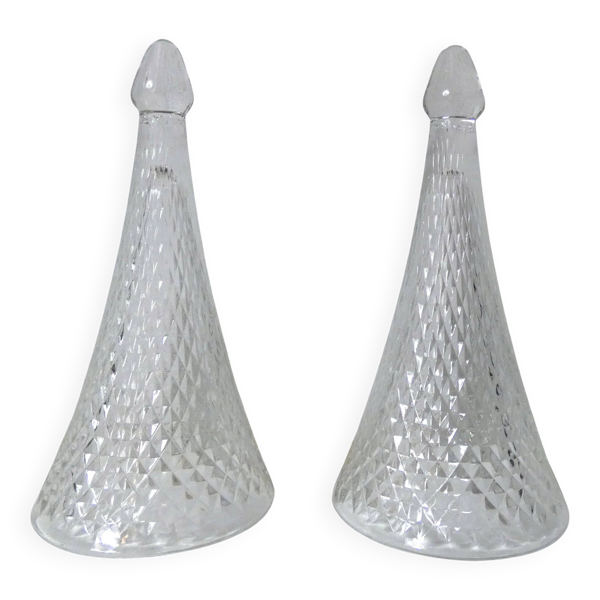 2 verres sans pied trinquettes flûtes à champagne Henri Maire verre vintage