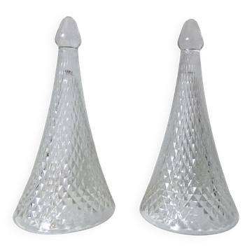 2 verres sans pied trinquettes flûtes à champagne Henri Maire verre vintage