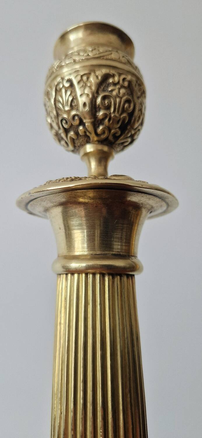 Empire gilded bronze candlestick, 19th century