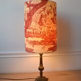 Red toile de Jouy lampshade