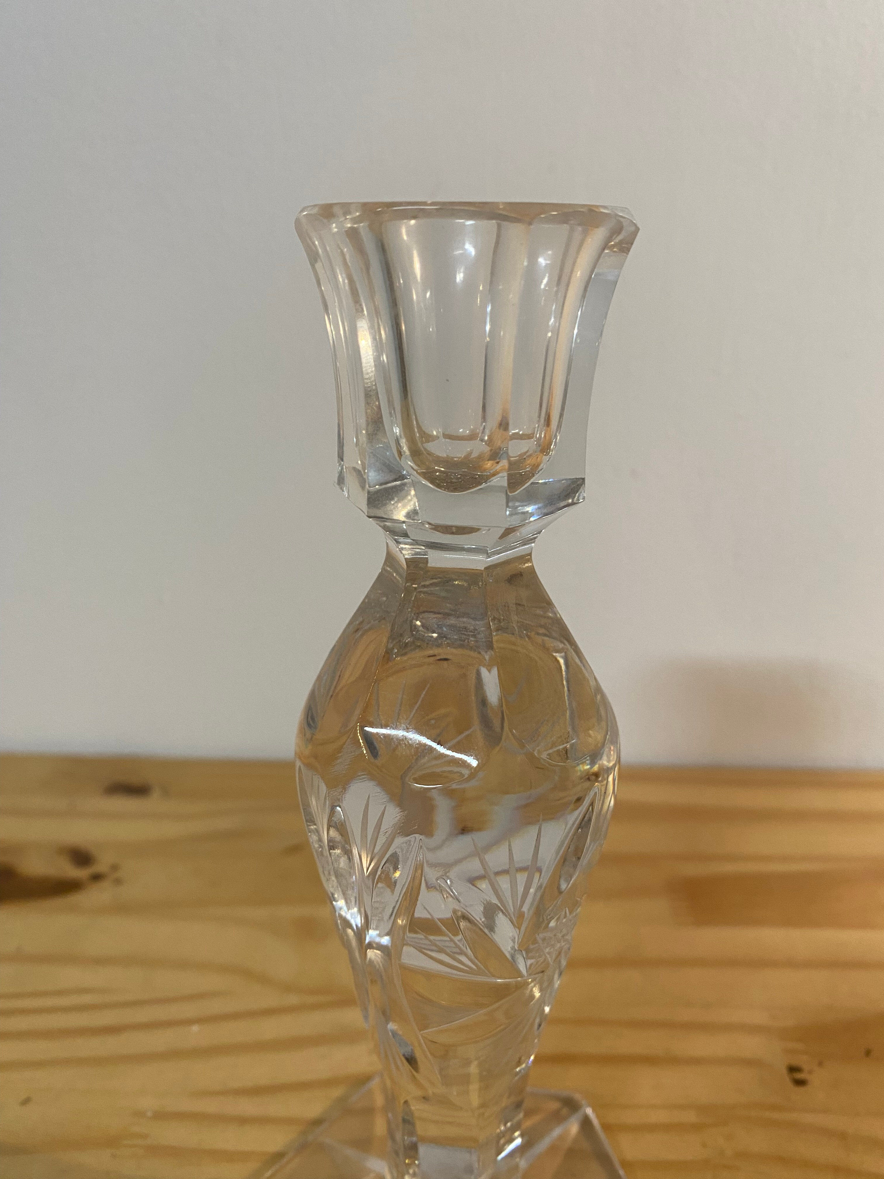 Bohemian crystal candlestick