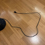 Smoked glass and wood design lamp – Scandinavian / contemporary spirit