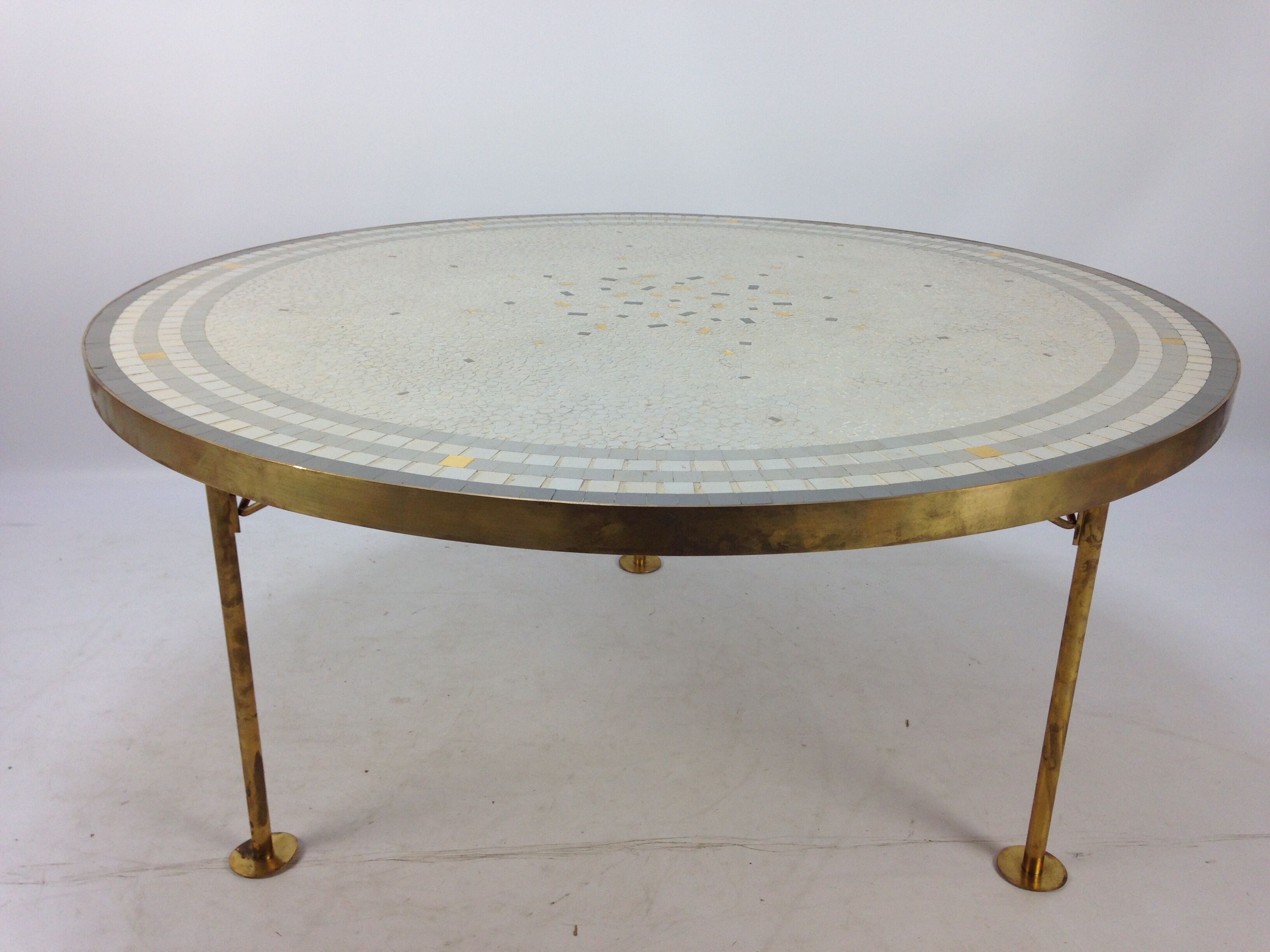 Table basse en mosaïque par Berthold Müller, années 1950