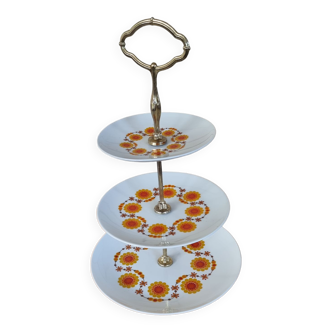 Serviteur à 3 étages en porcelaine