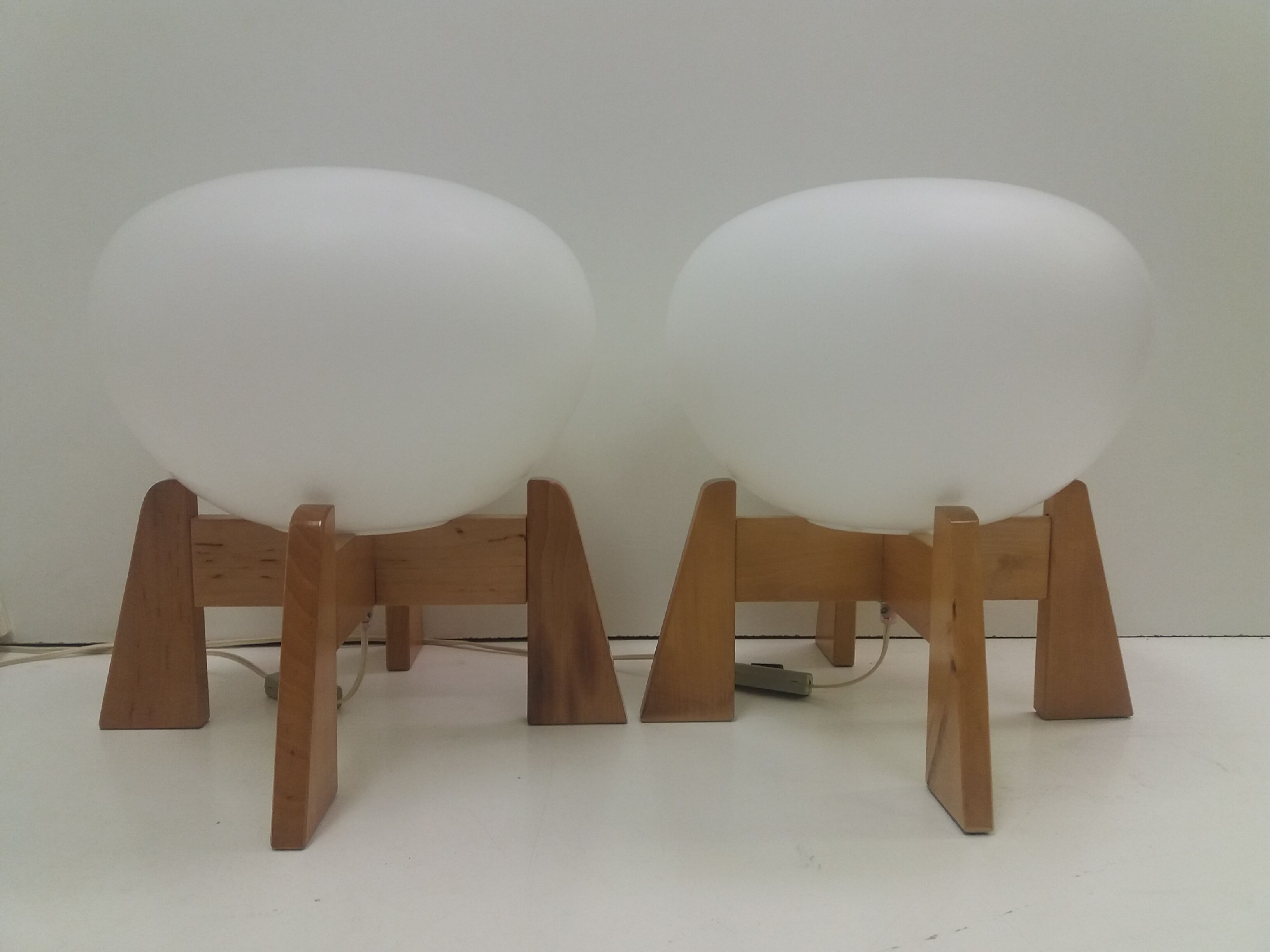 1960 two uluv floor lamps, czechoslovakia