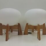 1960 two uluv floor lamps, czechoslovakia