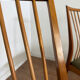 Scandinavian chairs with green velvet upholstery.