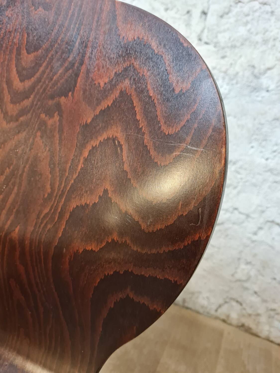 Set of stackable wooden chairs