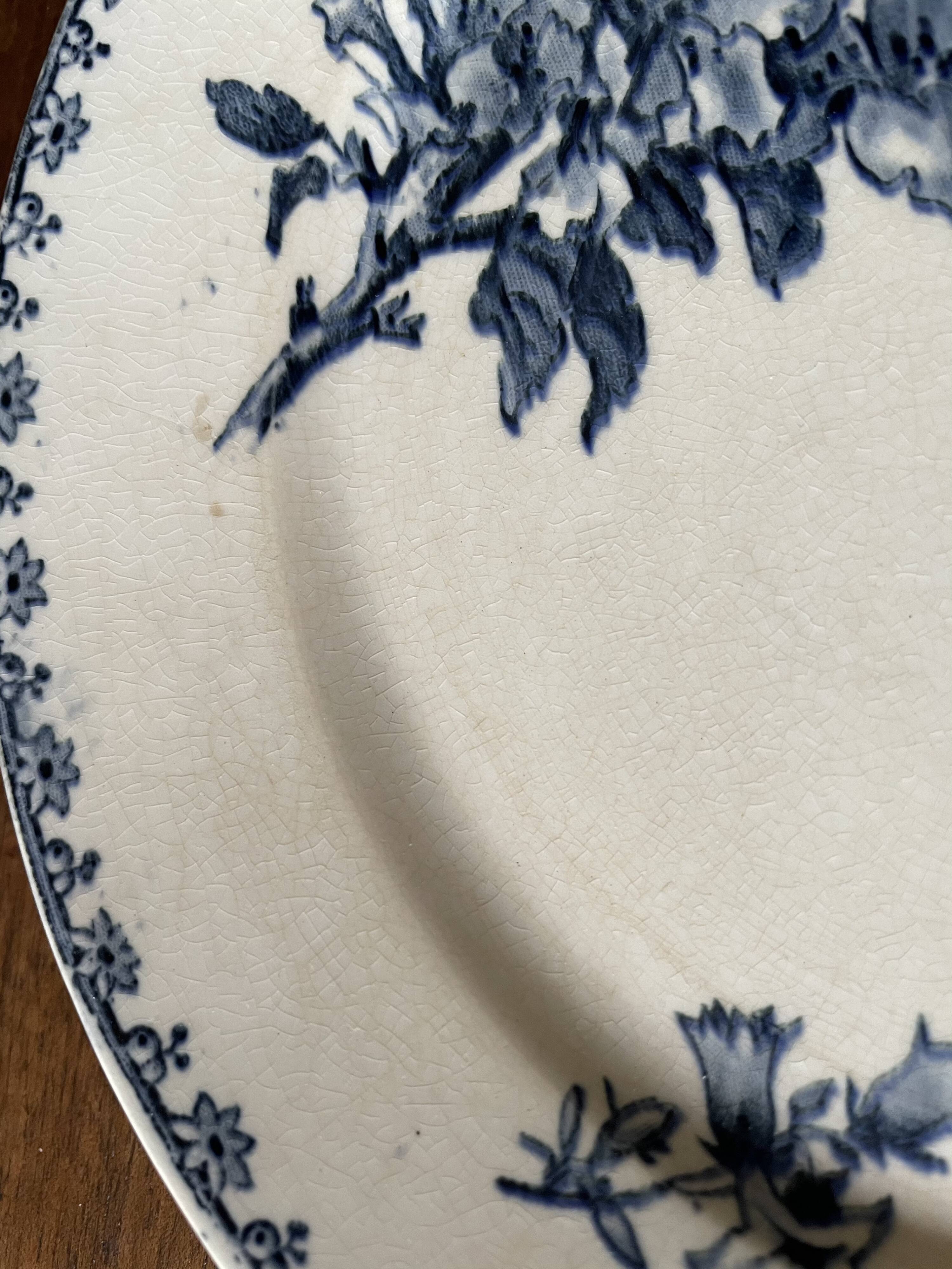 Flat plates Sarreguemines Iron Earth model Blue favorite