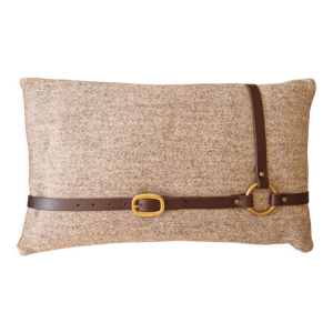 Coussin en tissu arpin avec cuir