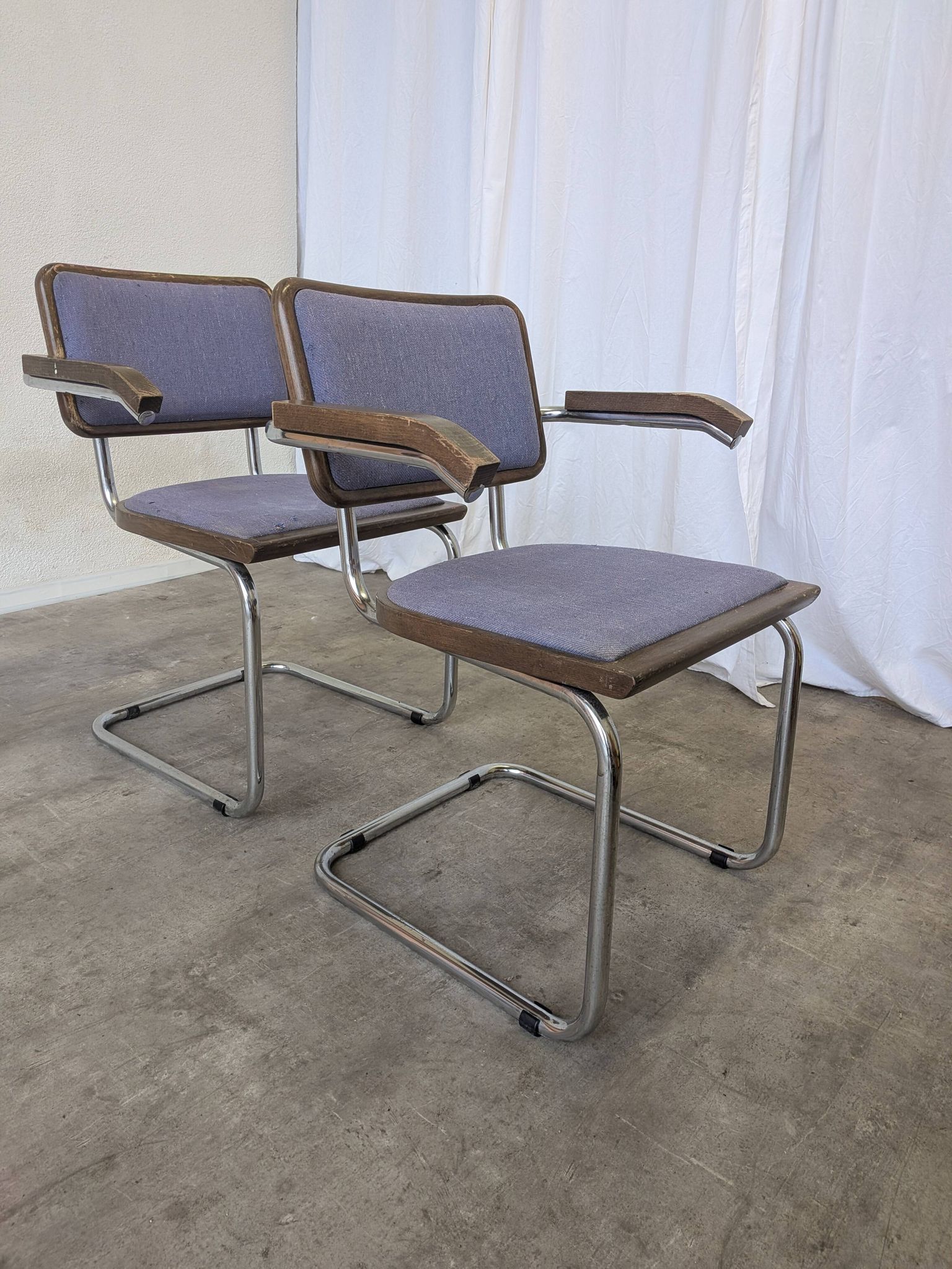Set of 2 Vintage Office Purple Cesca Style Armchair / Stol Kamnik Yugo