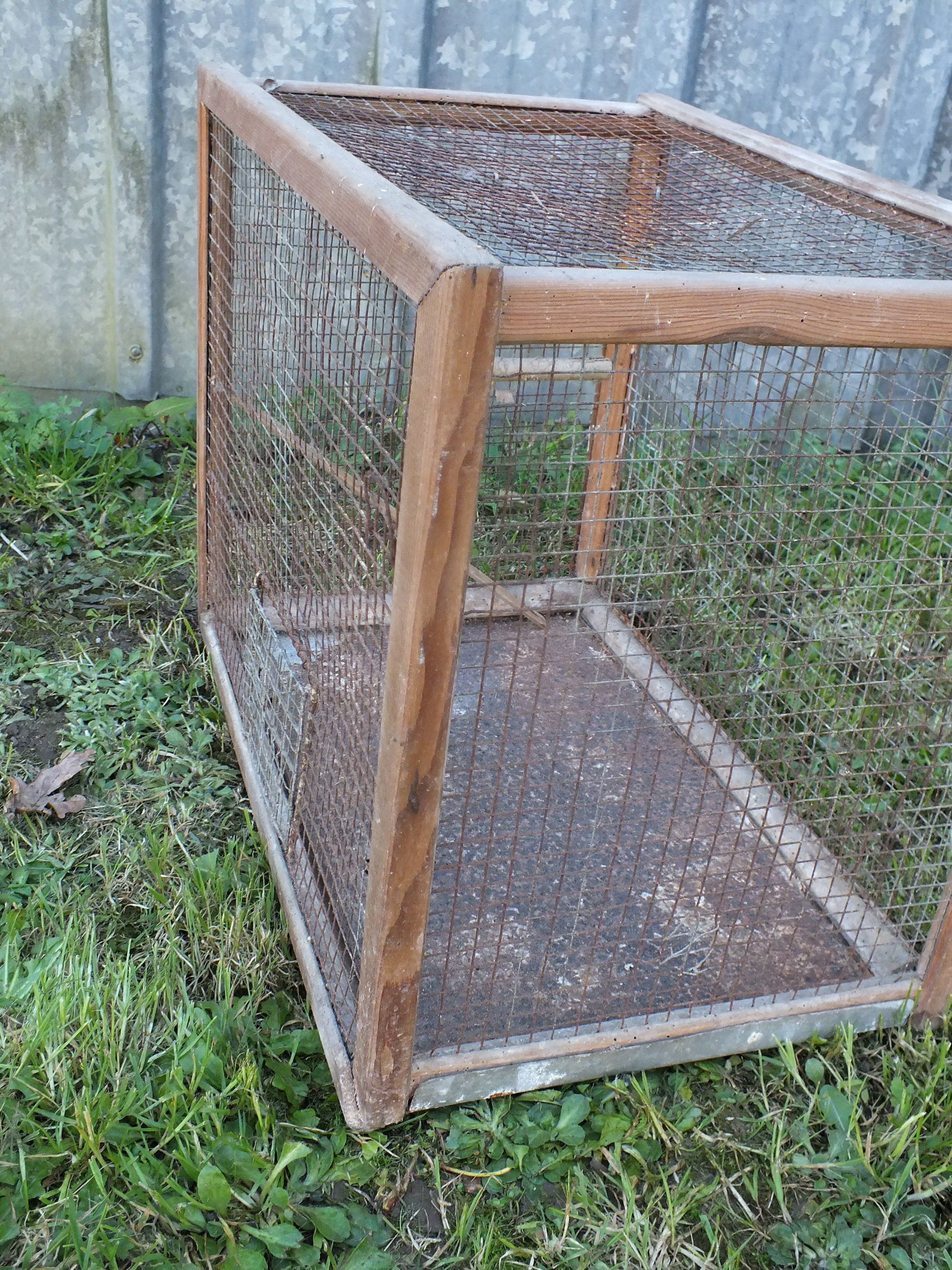 Former wooden and metal bird cage