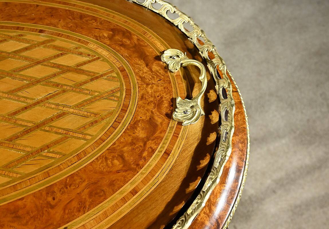 Planter in Precious Wood Marquetry, Napoleon III Period – Mid-19th Century