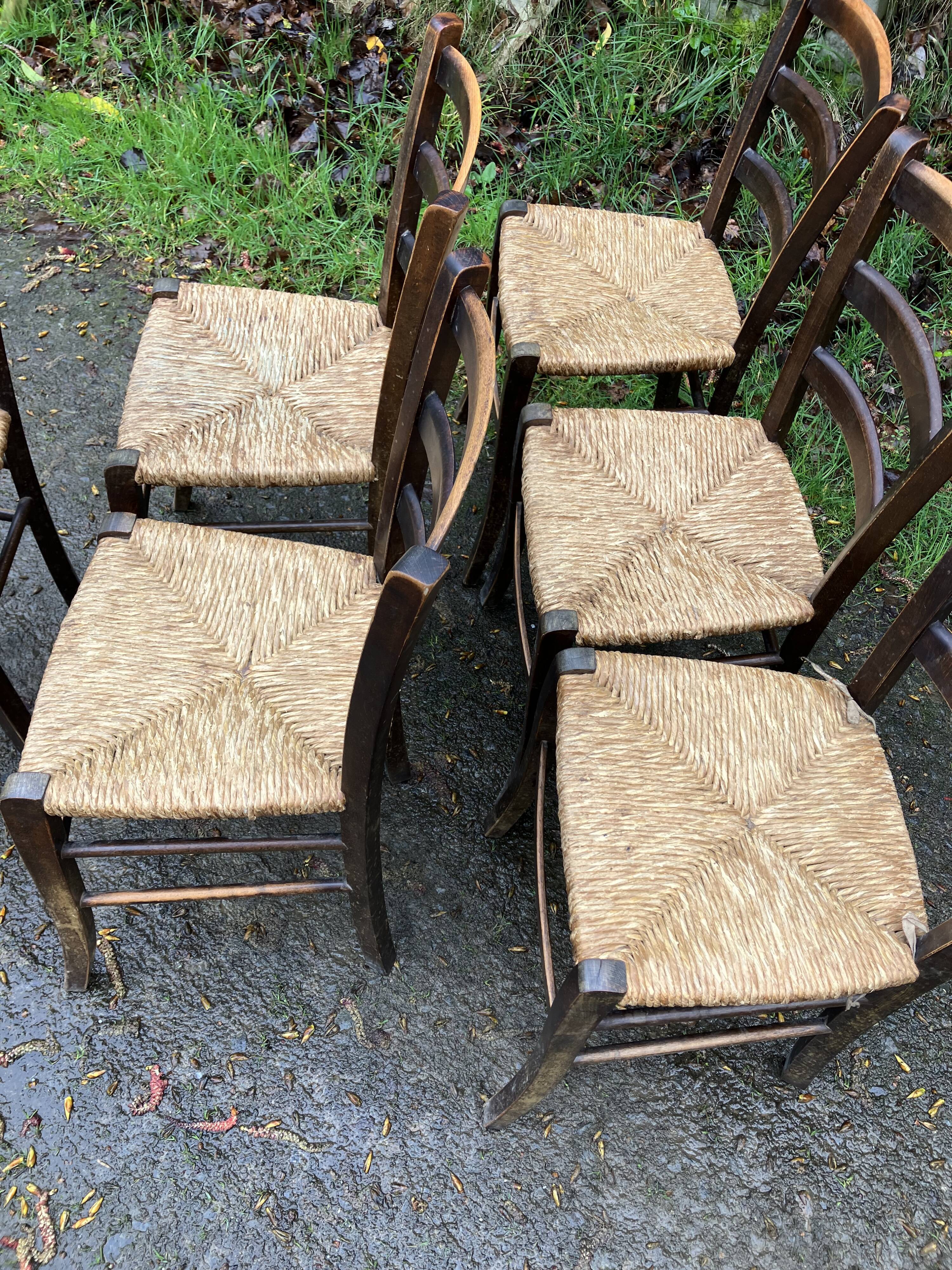 6 straw bistro chairs