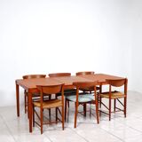 Extendable dining table in teak by H. W. Klein for Bramin Mobler